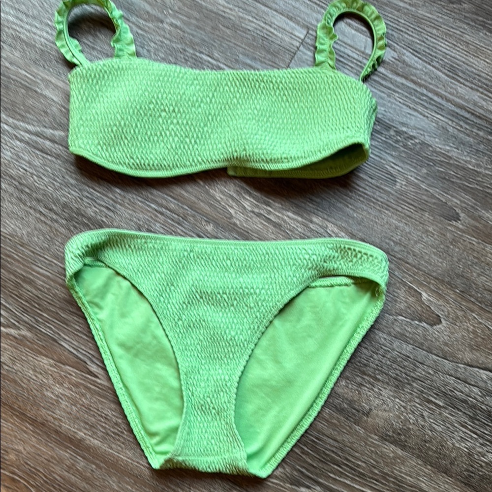 Hollister Green Bikini Set size small